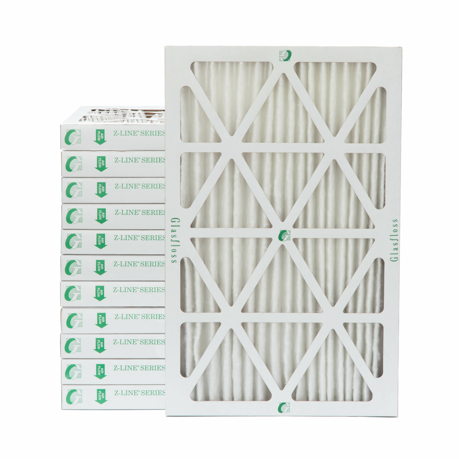 Glasfloss ZL 20x30x2 MERV 10 (FPR 7) Pleated HVAC Air Filters. Case of 12